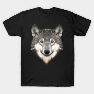 Realistic Furry Wolf Face T-Shirt